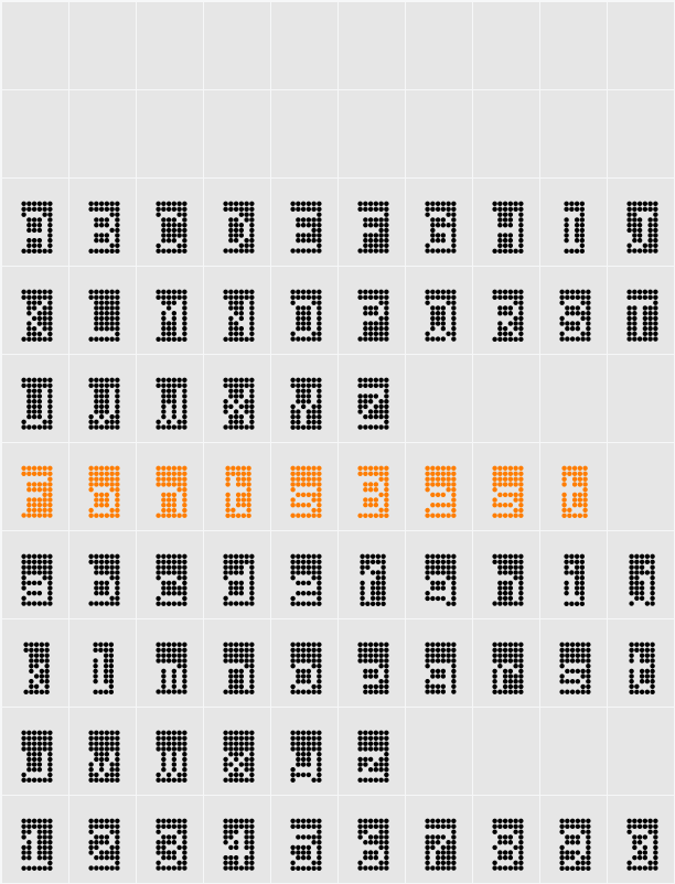 DotMatrix Grid Character Map