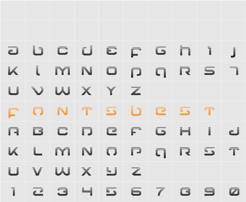 Gunrunner Gradient Character Map