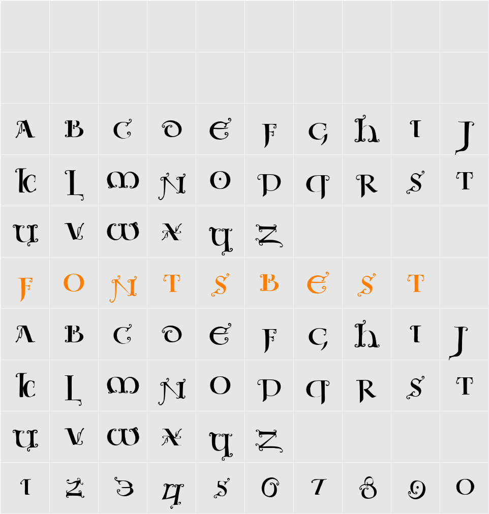 UncialeOrnamentale Character Map