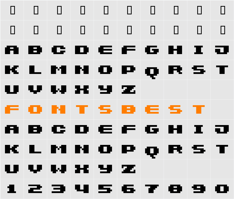 7px3bus Character Map