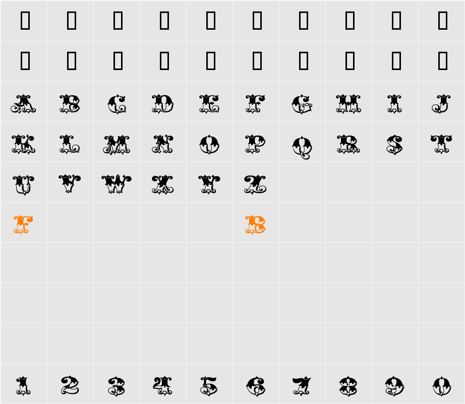Gold Standard Fill Character Map