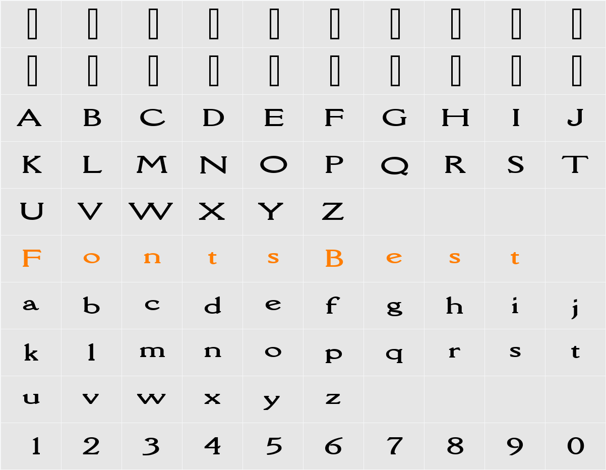 Rory Extended Character Map