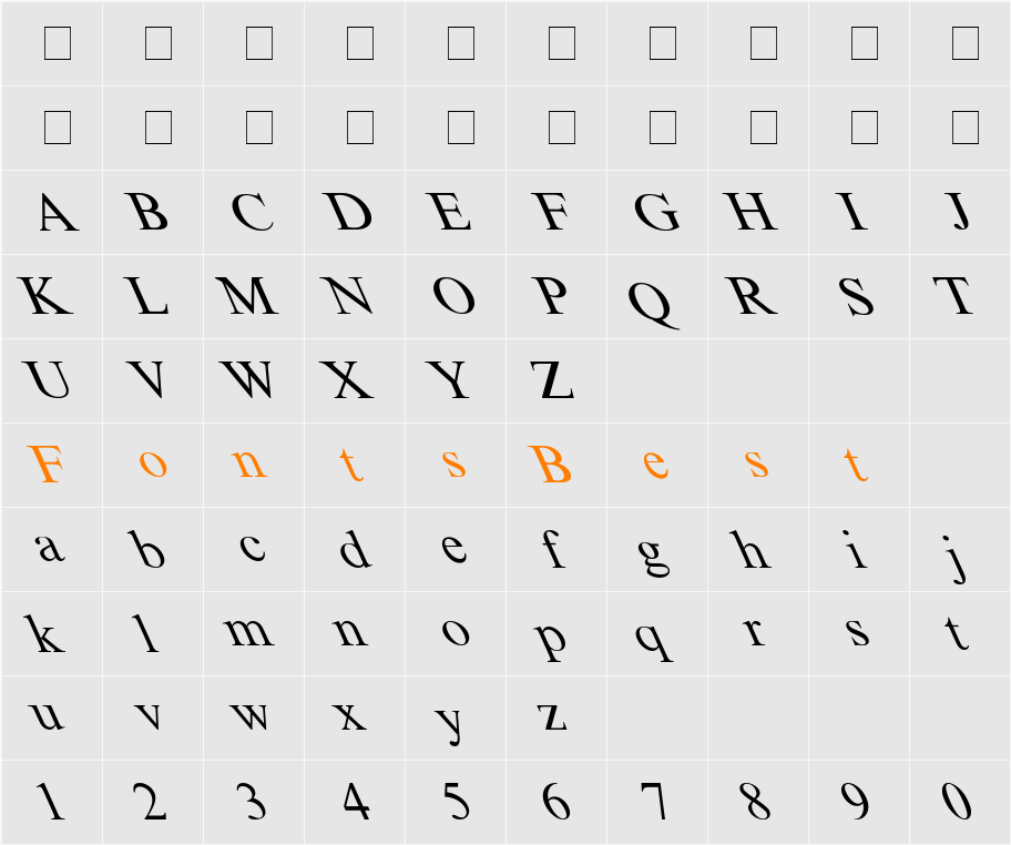 Marin Leftie Character Map