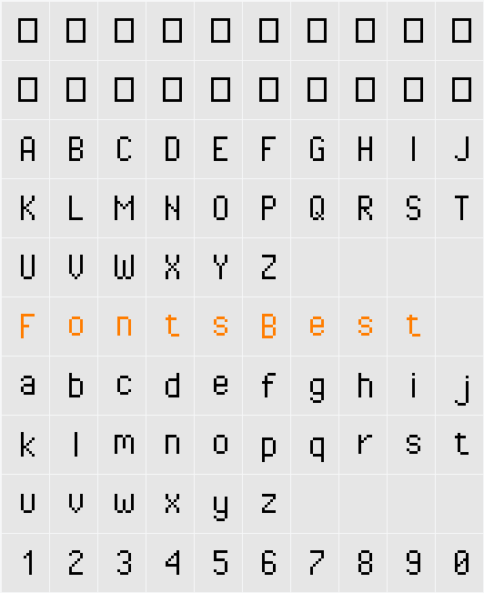 Pixel Operator Character Map