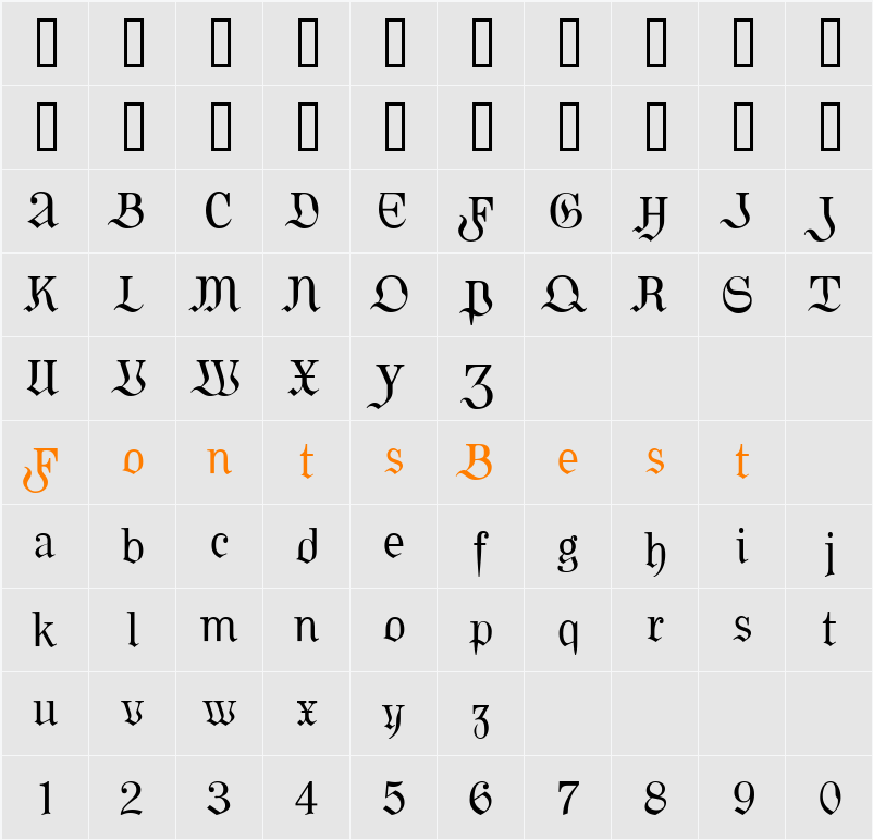Kombine Character Map