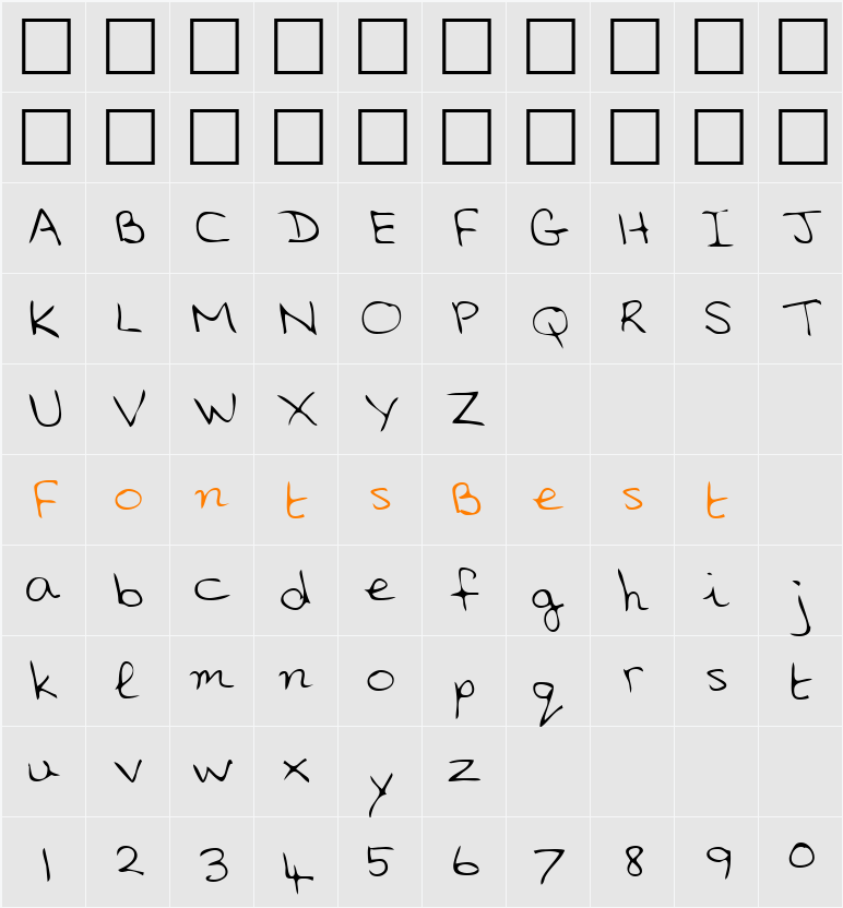 LEHN006 Character Map