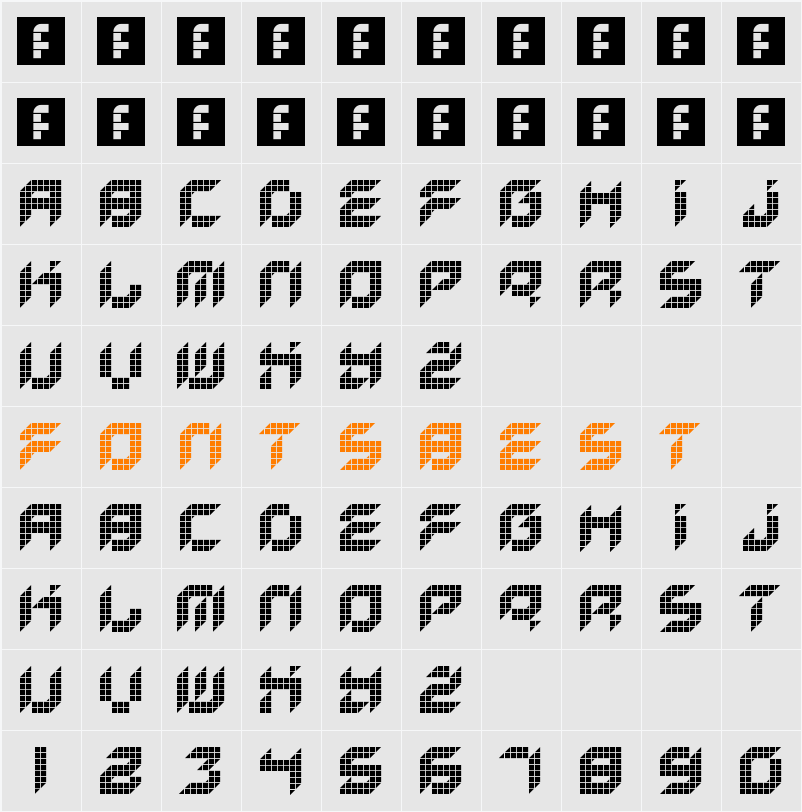 Kreased (Remix) Character Map