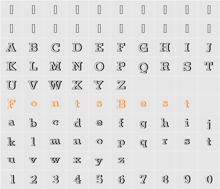 StymieTMedRe1 Character Map