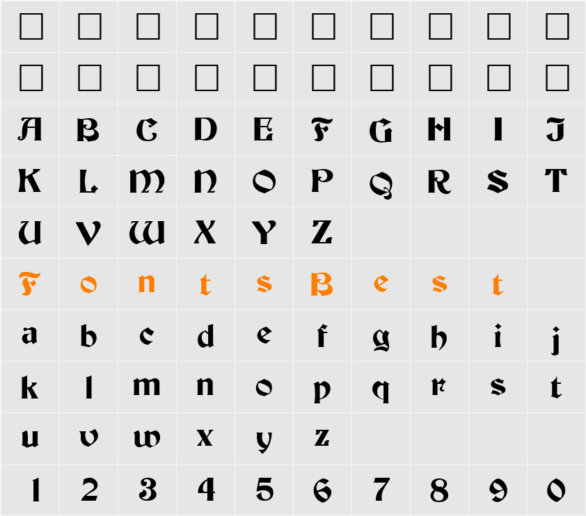 QTBeckman Character Map