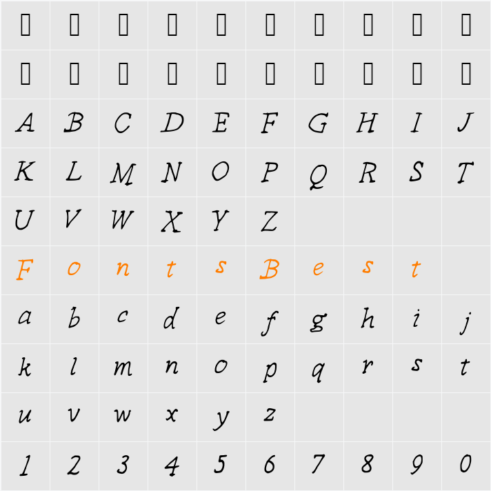 delicieux Character Map