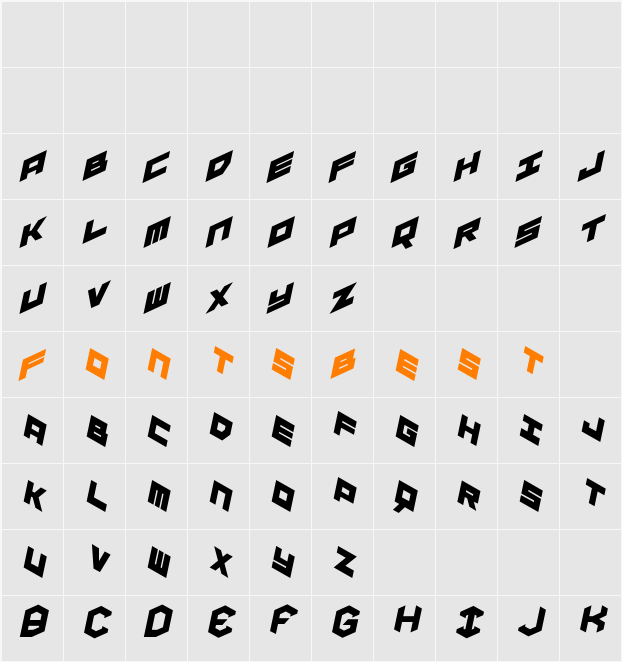 YAY USA Italic Character Map