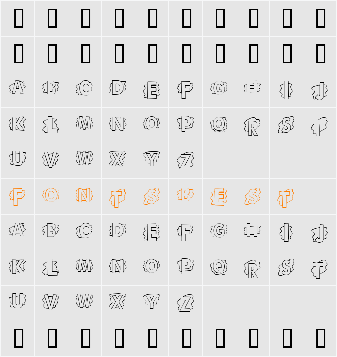 KR Swash Character Map