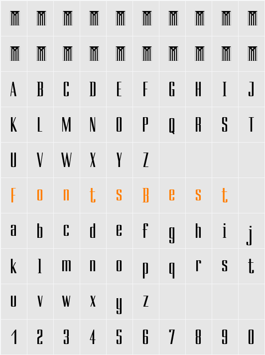 Ducados Character Map