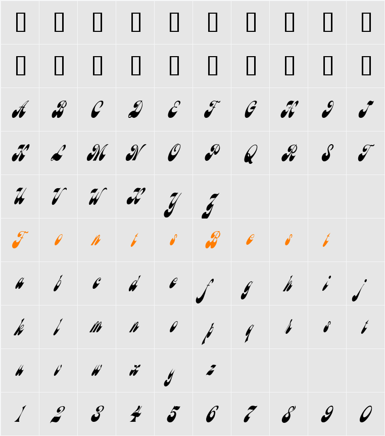 HaightCondensed Character Map