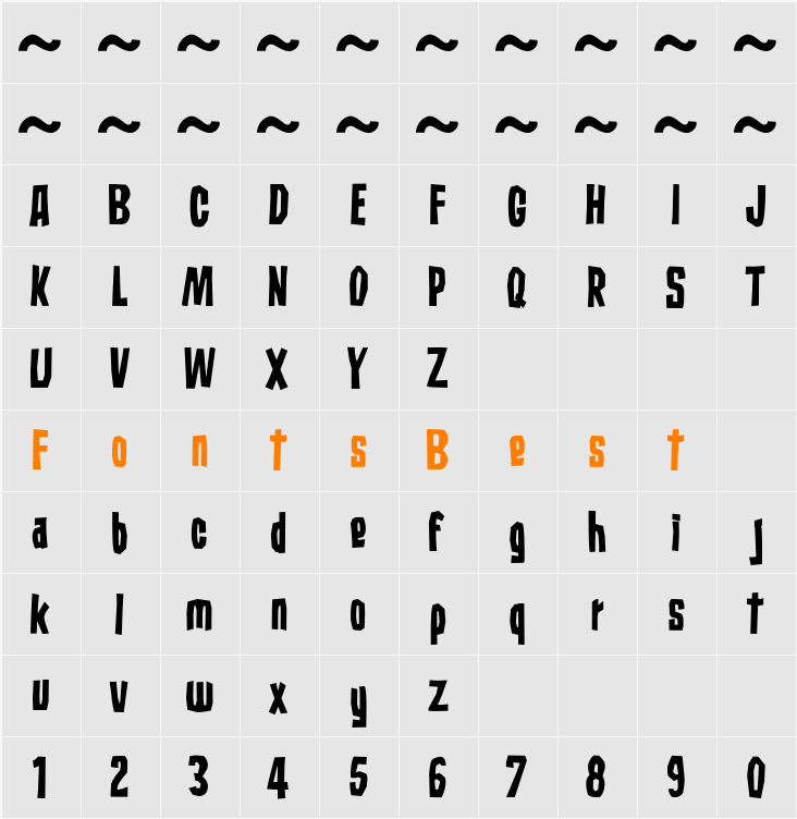 Subaccuz Character Map