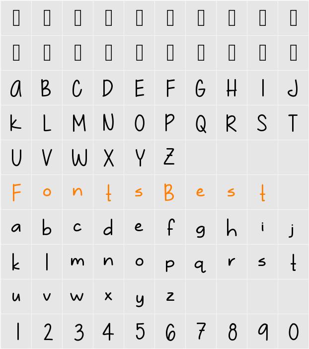 Just Gotta Smile Character Map