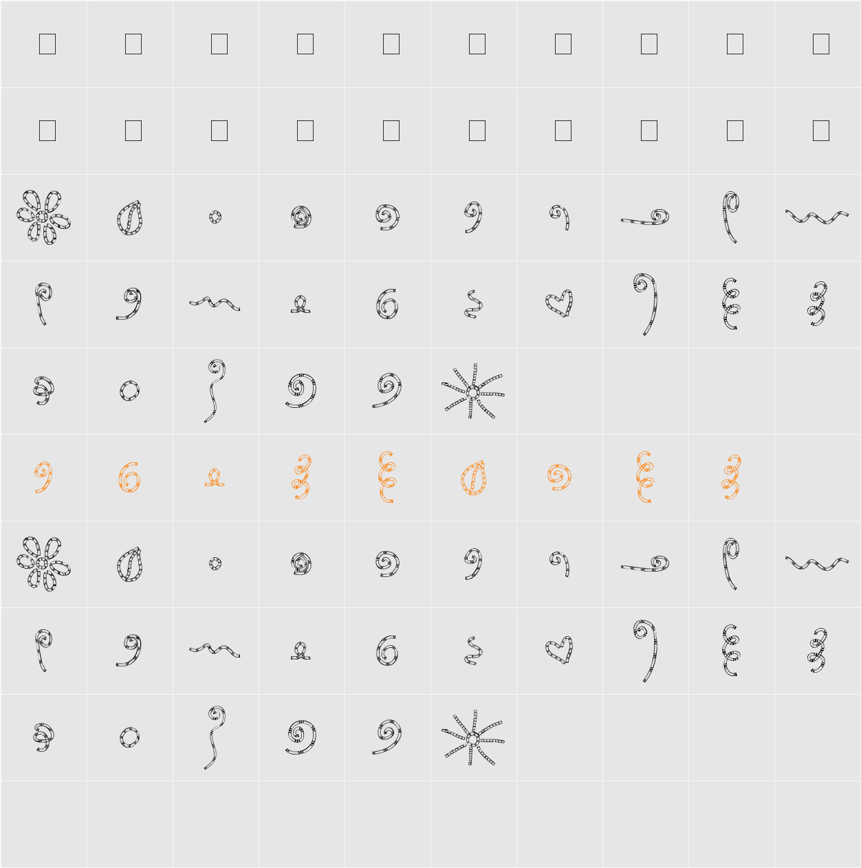 MTF Chunkie Doodle Character Map