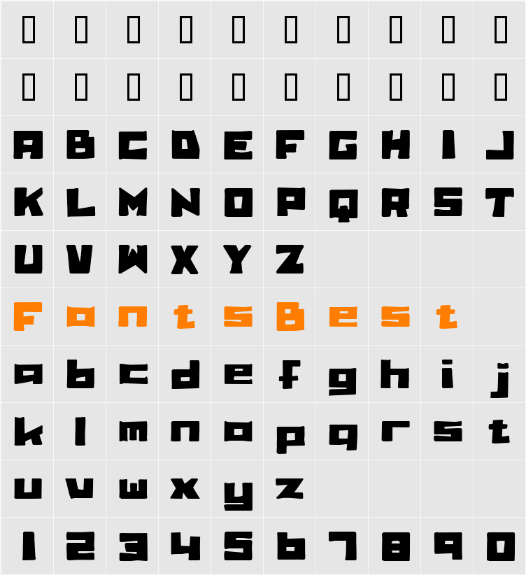 billieBob Character Map