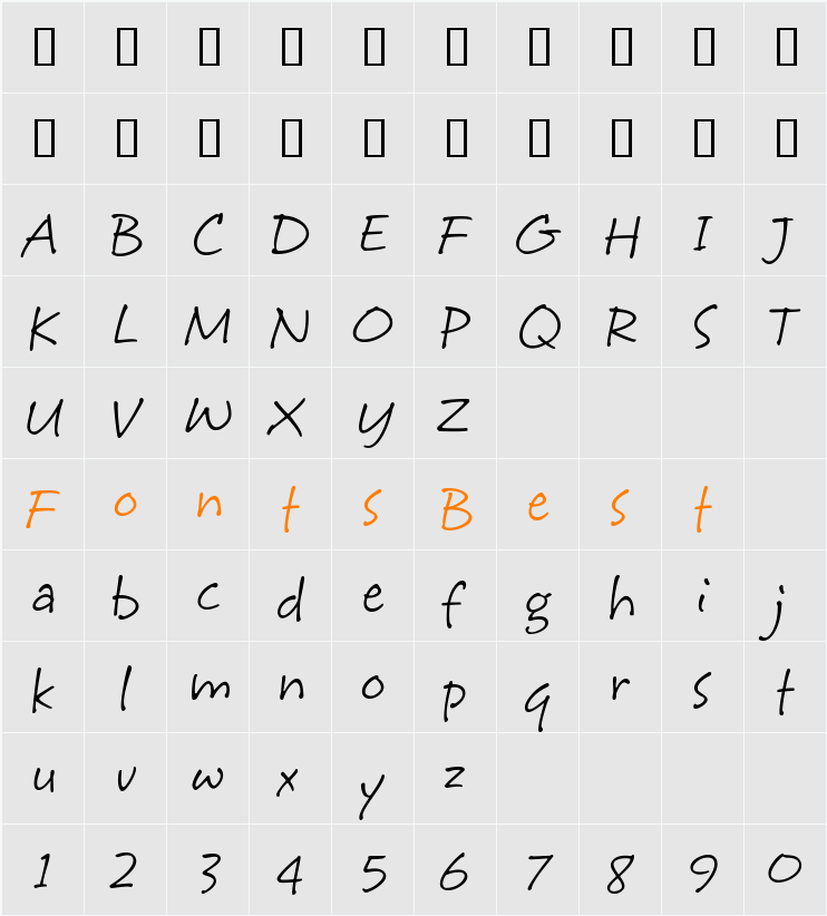 StarbabeHmk Character Map