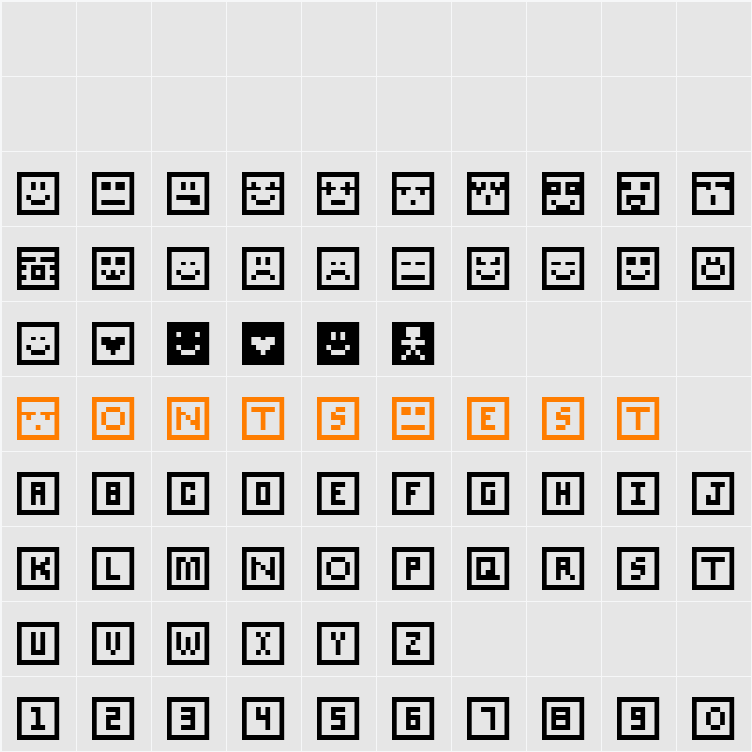 SQcon Character Map