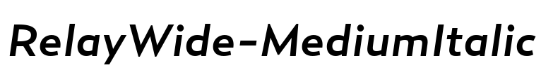 RelayWide-MediumItalic Font Image
