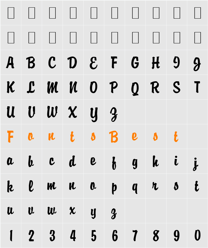 Brisk-Extended Character Map