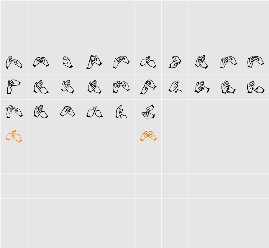 The Hands of Deaf Character Map