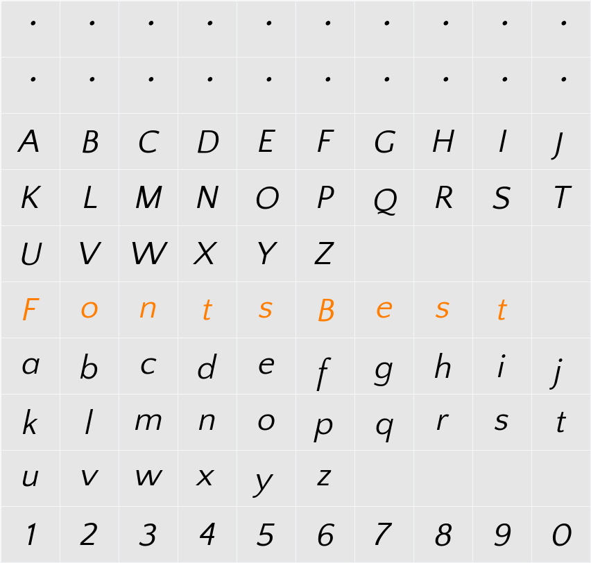 Quattrocento Sans Character Map