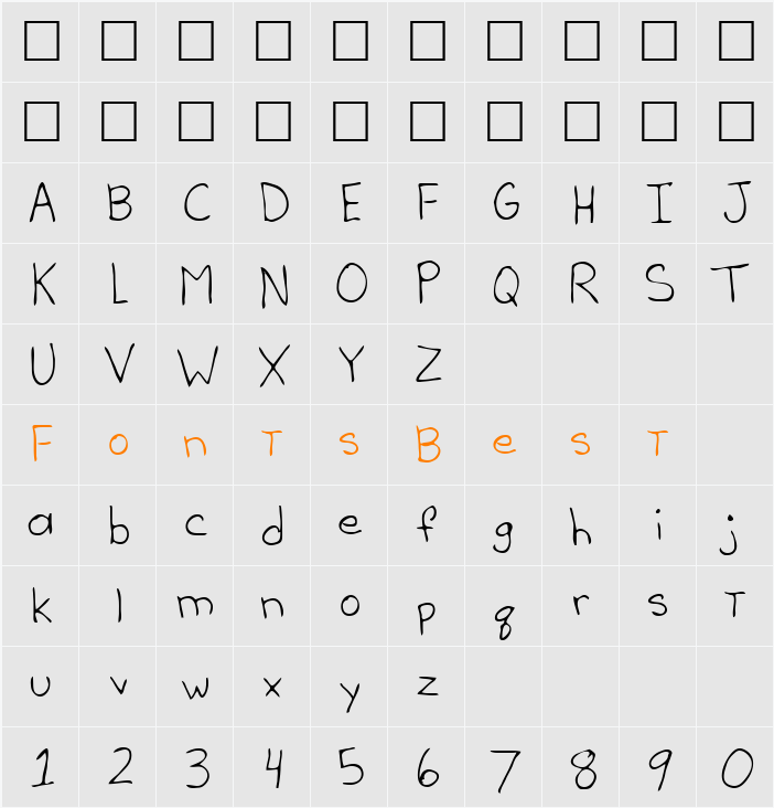 Teri Character Map