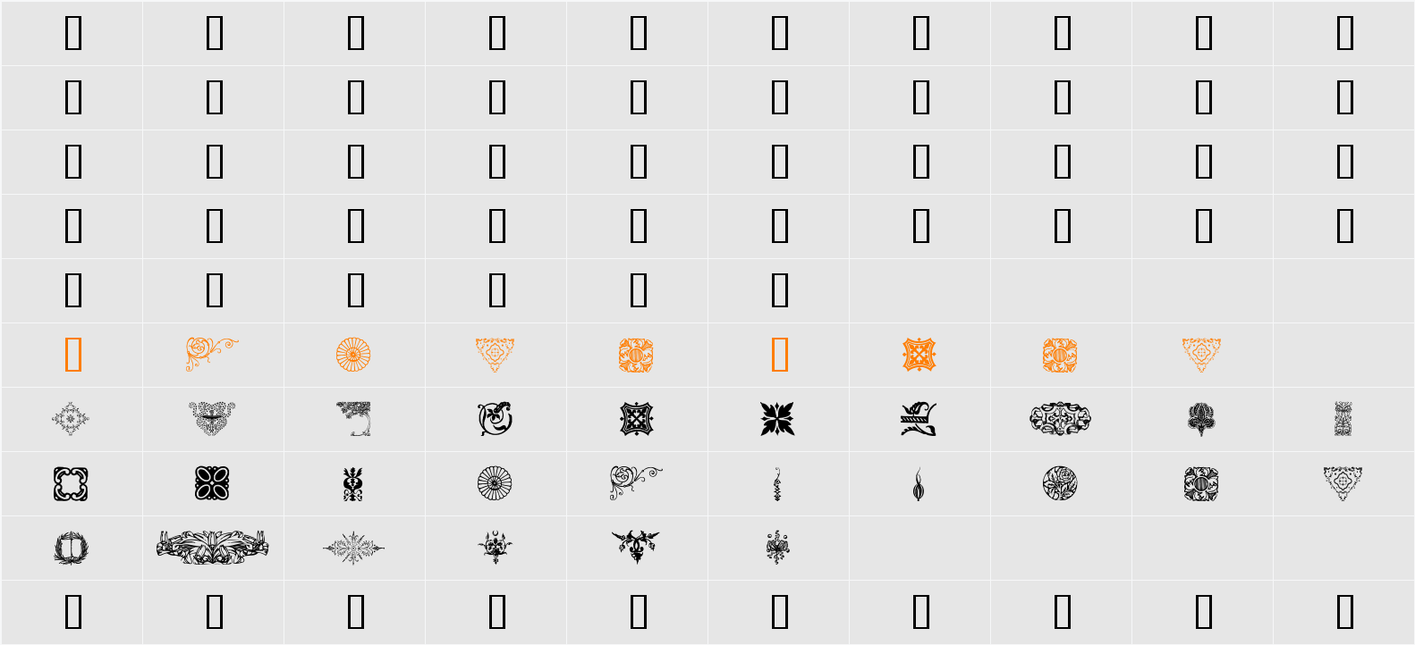 DesignerMotifs Character Map