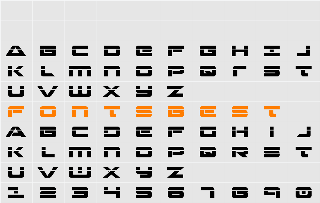 Strikelord Laser Character Map