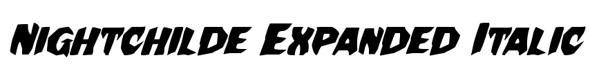 Nightchilde Expanded Italic Font Image