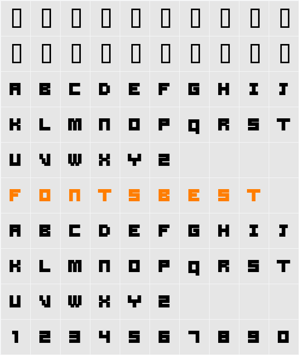 Samson Bold Character Map