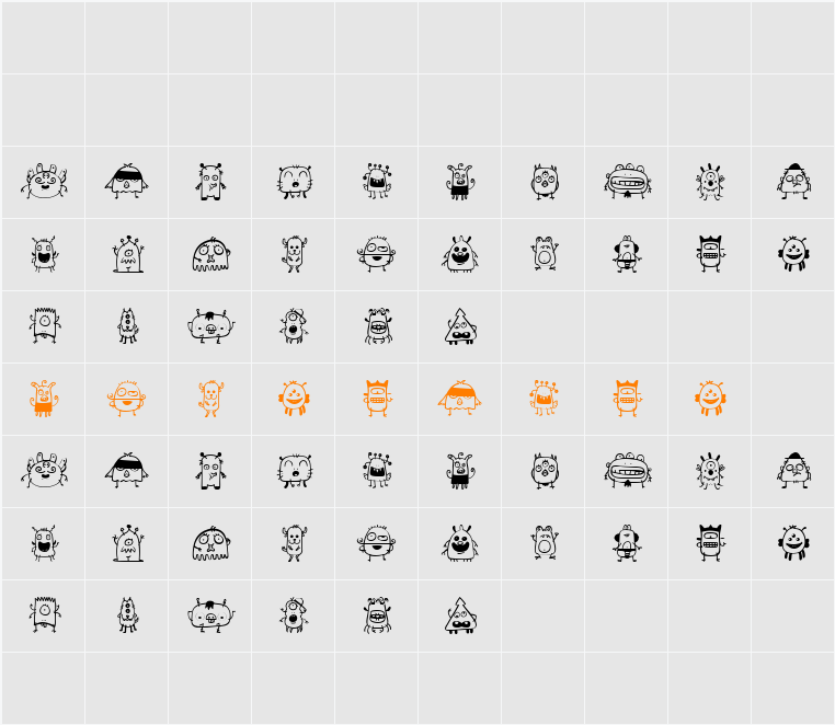 space dude Character Map