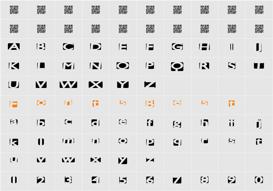 SpaceCats Character Map