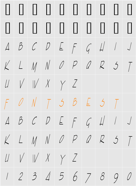 Enview Light Character Map