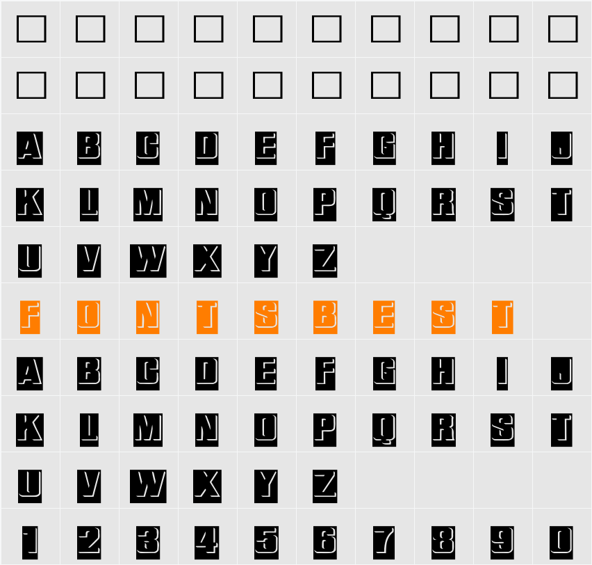 ReliefInReverse Wd Character Map