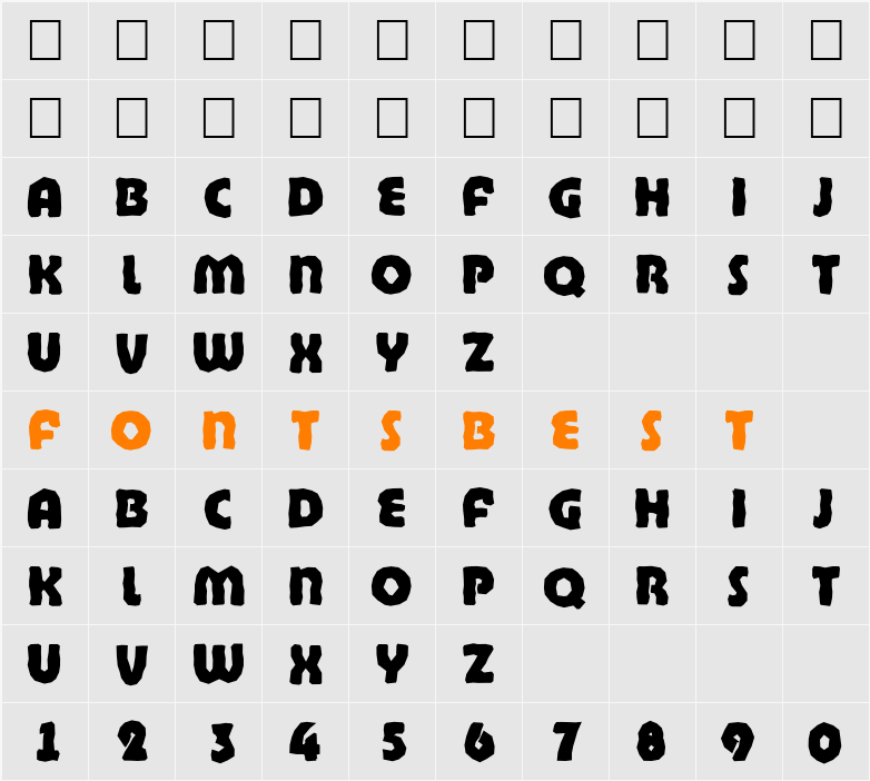 a_BighausTitulBrk Character Map