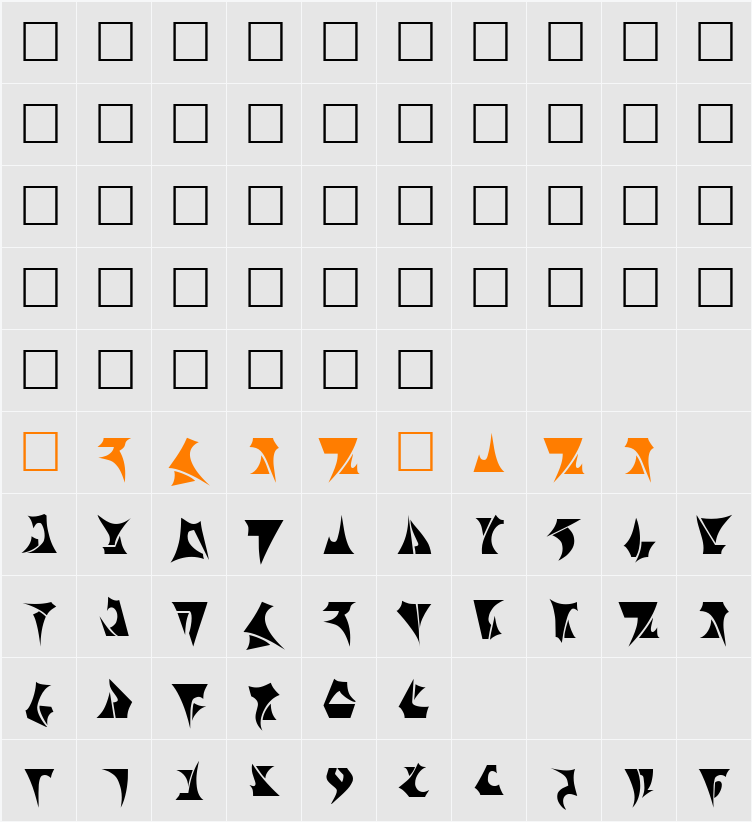 Klinzhai Character Map