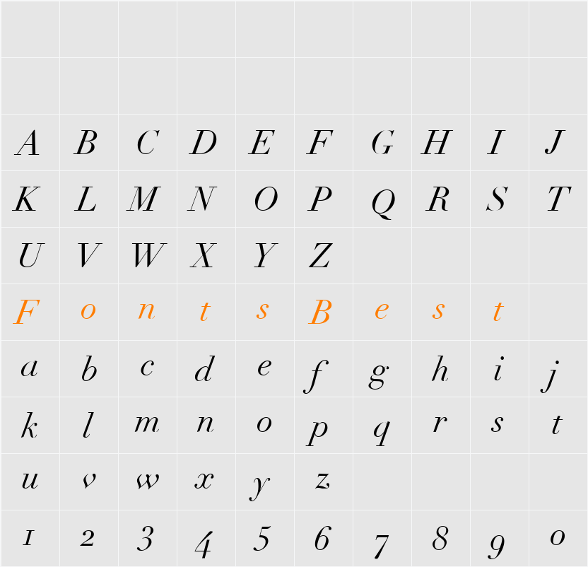 Linotype Didot Character Map