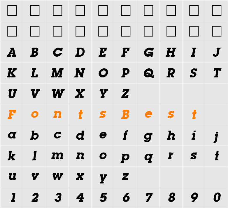 Lapland ExtraBold Character Map