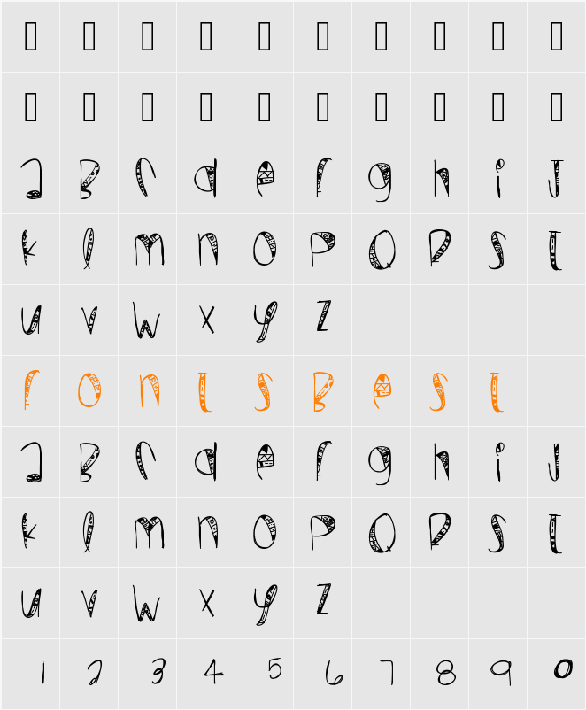 WildCrazy Character Map