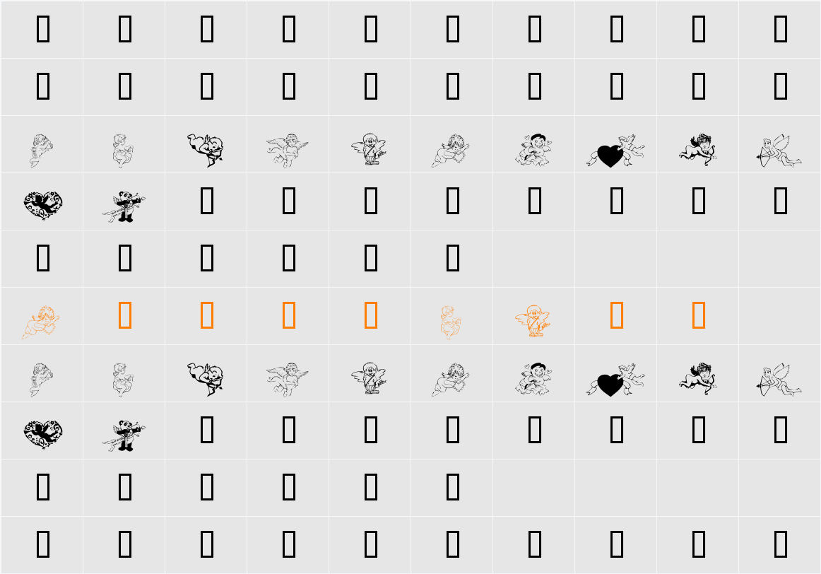 KR Cupids 2003 Character Map