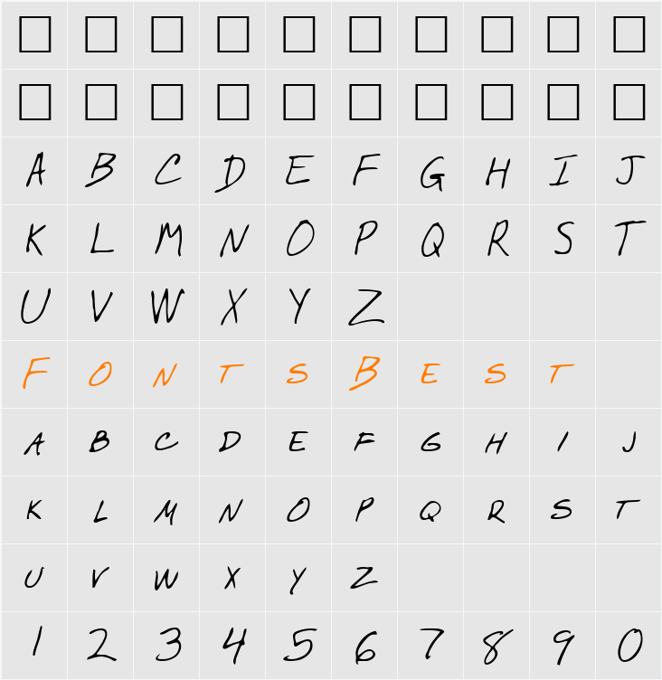 Hex Character Map