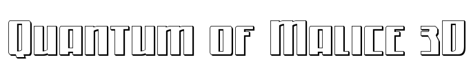 Quantum of Malice 3D Font Image