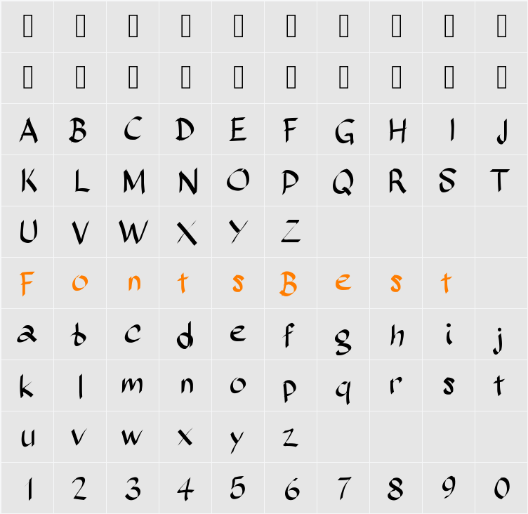 Sundayscript Character Map