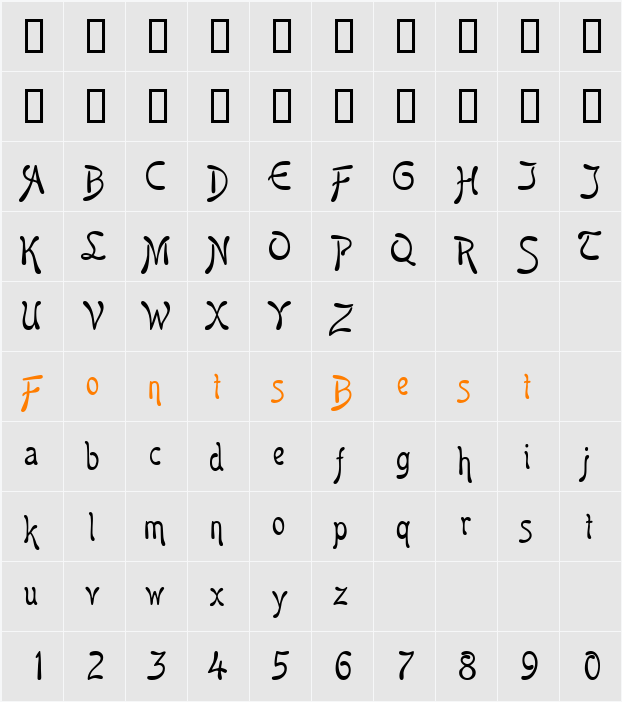 Boomerang Character Map
