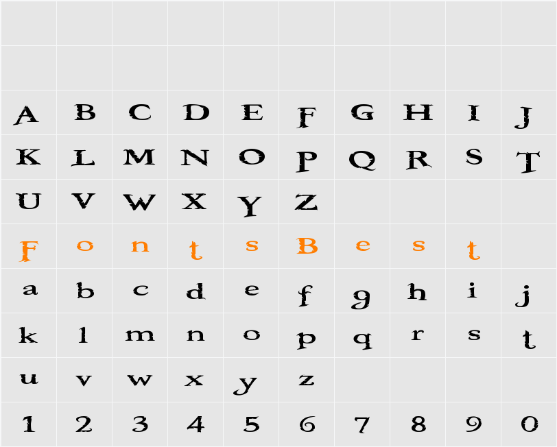 Booter - One Zero Character Map