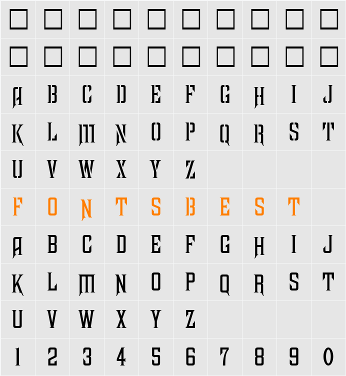 GranStencil Character Map