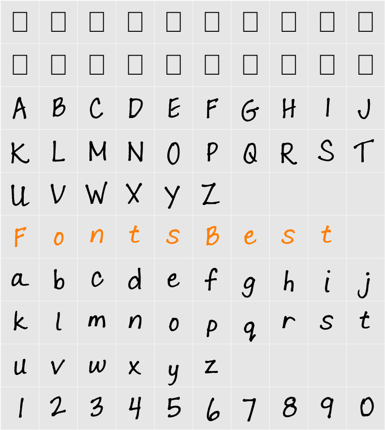 Lara Prints Character Map